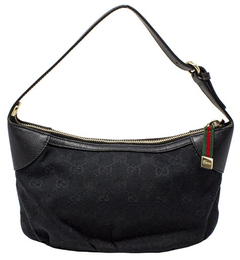 gucci black gg canvas shoulder bag|original gucci shoulder bag.